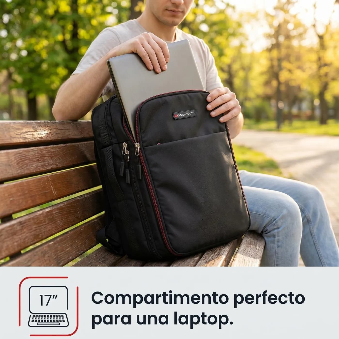 SWISSMOBILITY MOCHILA JACK 17 PULG. NEGRA 3