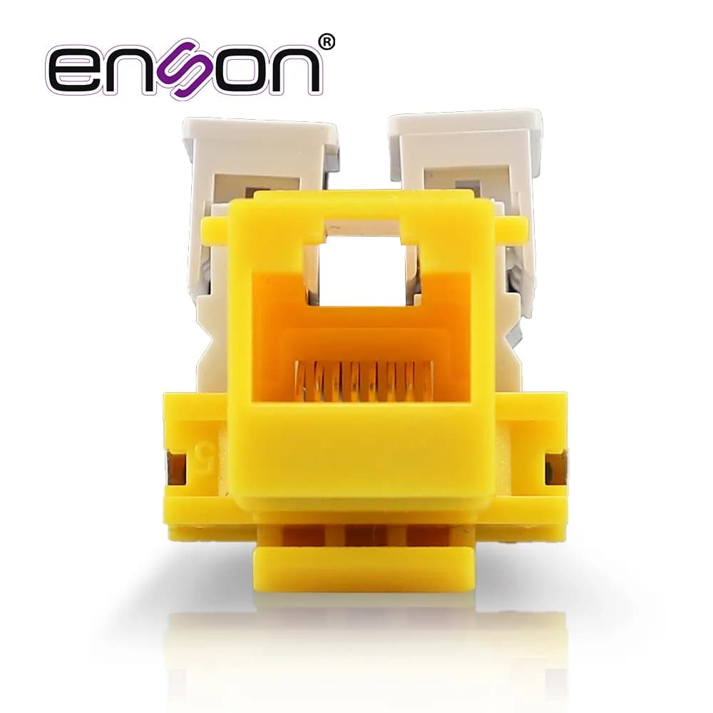 CONECTOR JACK ENSON ENS-JC6YE CAT6 COLOR AMARILLO A 90 GRADOS PONCHADO 3