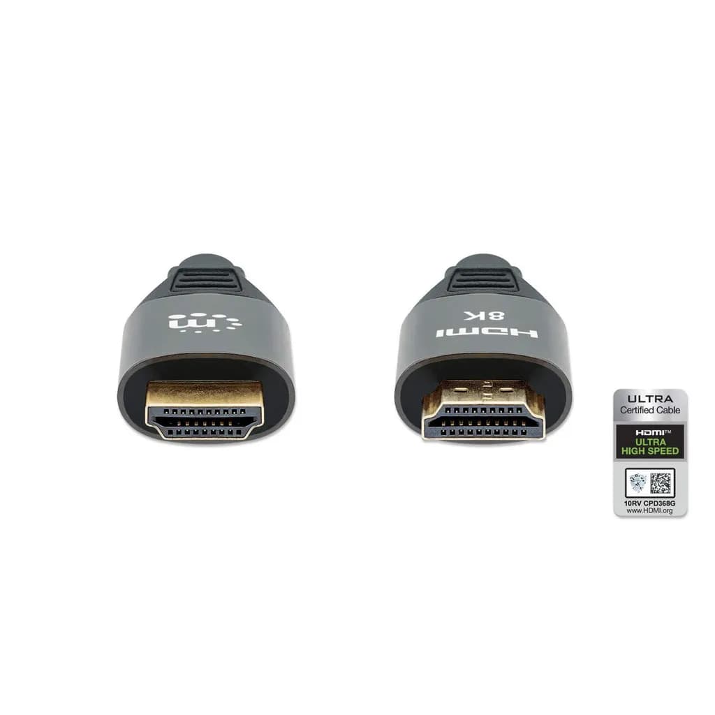 Manhattan Cable HDMI Certificado de Ultra Alta Velocidad, 8K a 60 Hz o 3