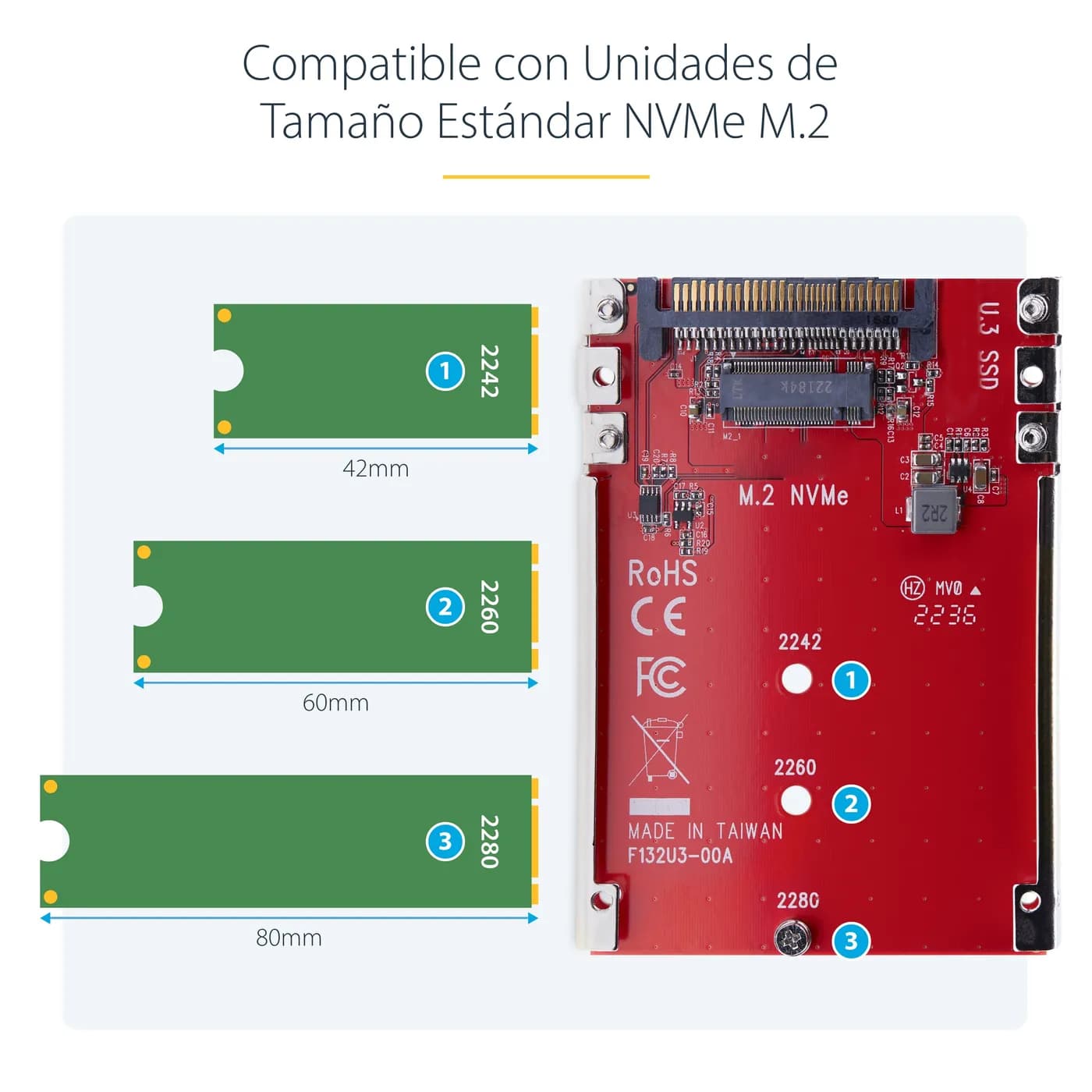 StarTech.com Adaptador M.2 a U.3 para SSDs M.2 NVMe - Convertidor Adap 13