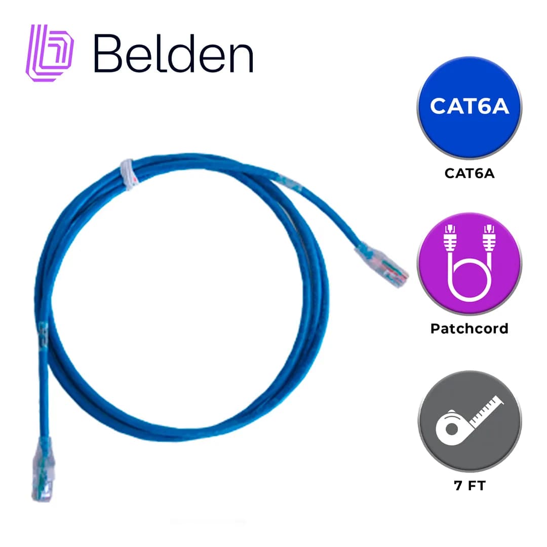 PATCH CORD UTP CAT6A BELDEN CA21106007 / INTERIOR / AZUL / 4 PARES / 2 5