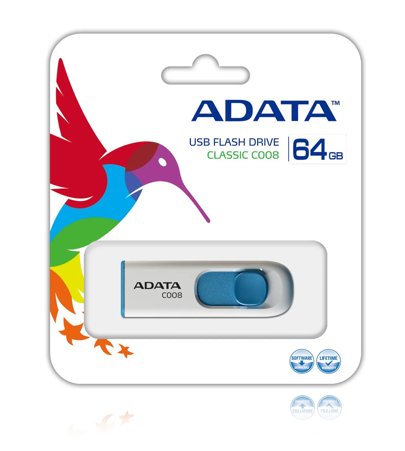 ADATA 64GB C008 unidad flash USB USB tipo A 2.0 Azul, Blanco 2