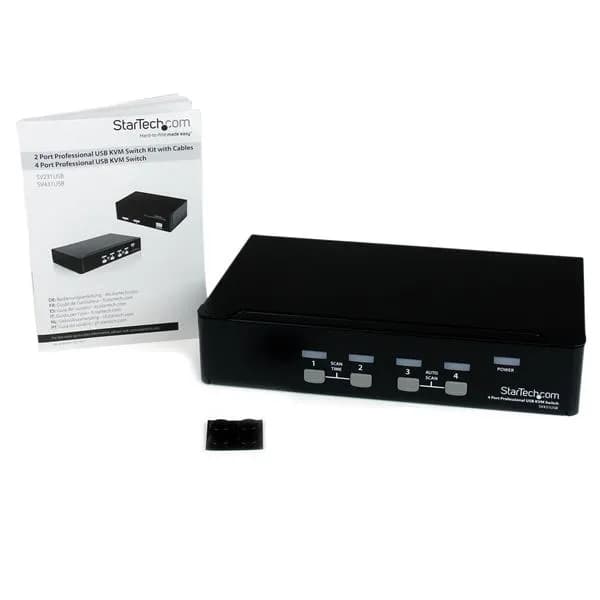 StarTech.com Switch KVM de 4 Puertos con USB - 1 Usuario Local - 1U 4