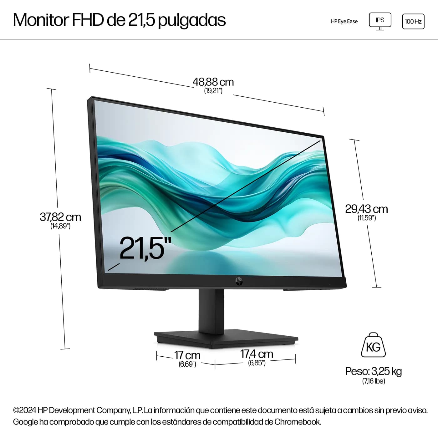 HP Monitor FHD de la serie 3 Pro de 21,5" - 322pf 3