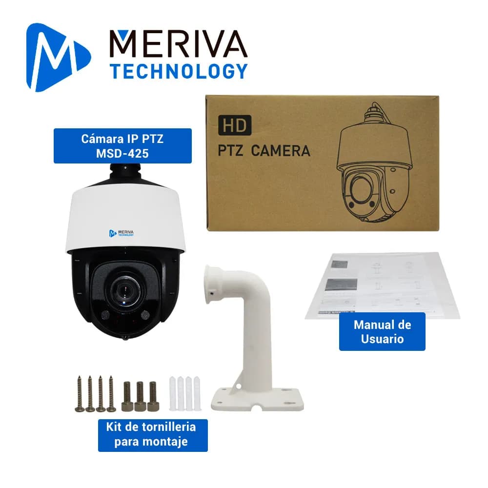 CAMARA IP PTZ MERIVA TECHNOLOGY MSD-425I / 4 MP / 25X ZOOM OPTICO / 16 5
