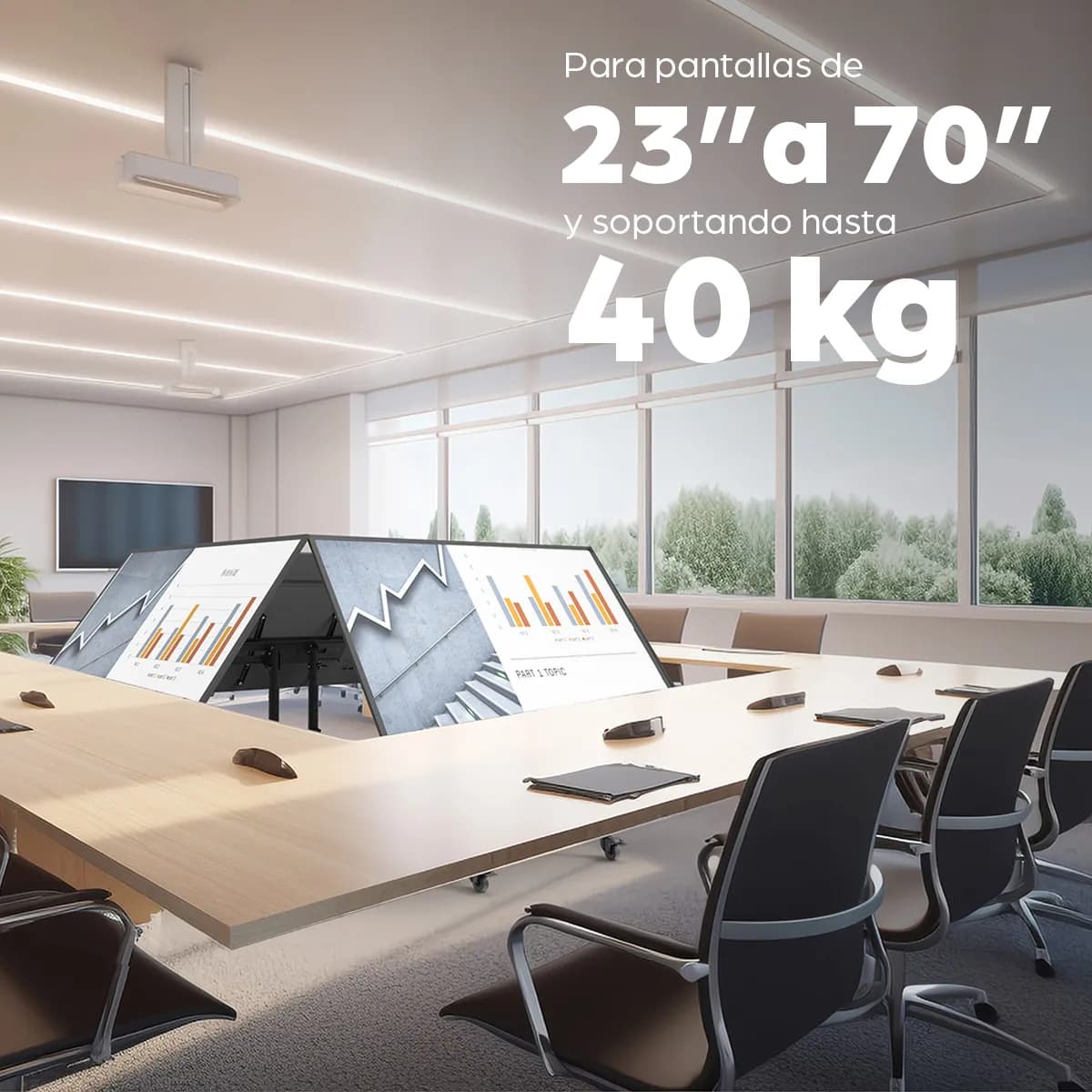 Manhattan Soporta una pantalla de 23" a 70" con un peso máximo de 40 k 13