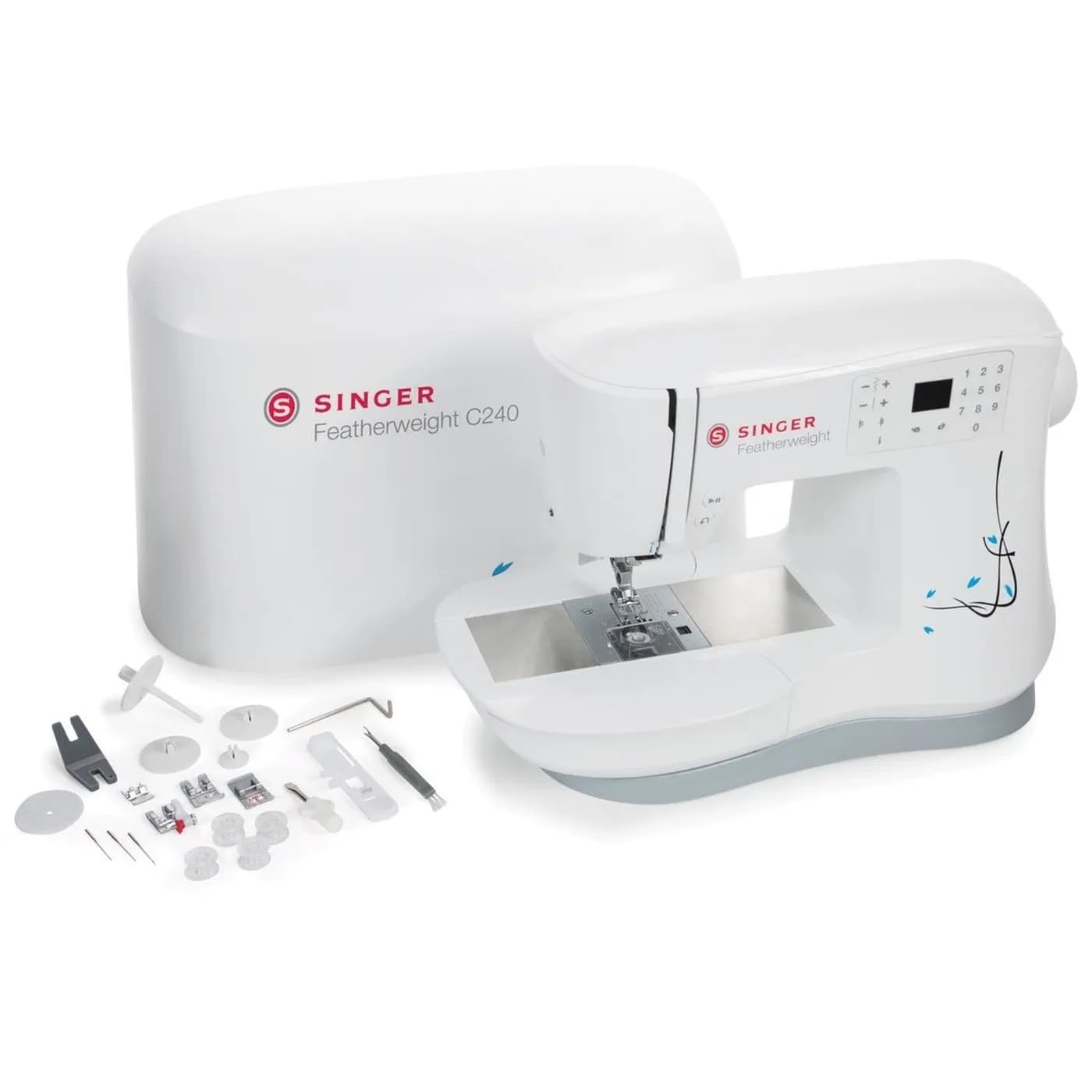 SINGER MAQUINA DE COSER C240 FEATHERWEIGHT, 70 PUNTADAS, ELECTRÓNICA,2 4