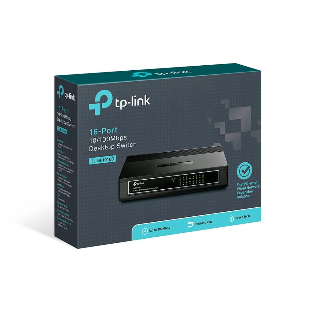 TP-Link TL-SF1016D dispositivo de redes Fast Ethernet (10/100) Negro 4
