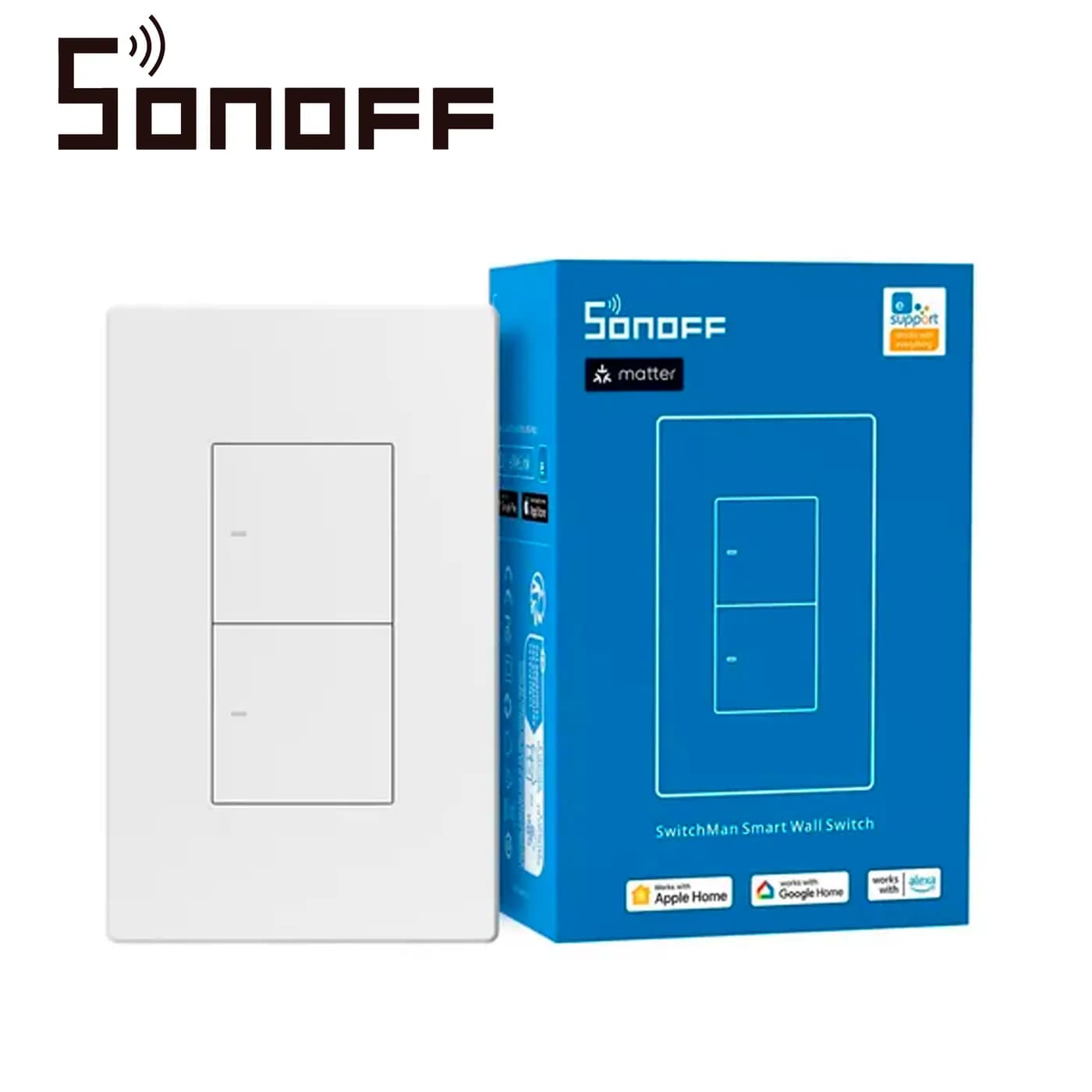 APAGADOR DE PARED TOUCH SONOFF M5-2C-120W / 2 CANALES ON/OFF/ MATTER/  3
