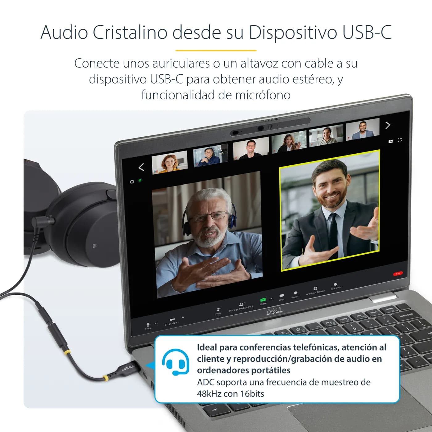 StarTech.com Adaptador de Audio USB-C a 3.5mm TRRS Minijack - Adaptado 8