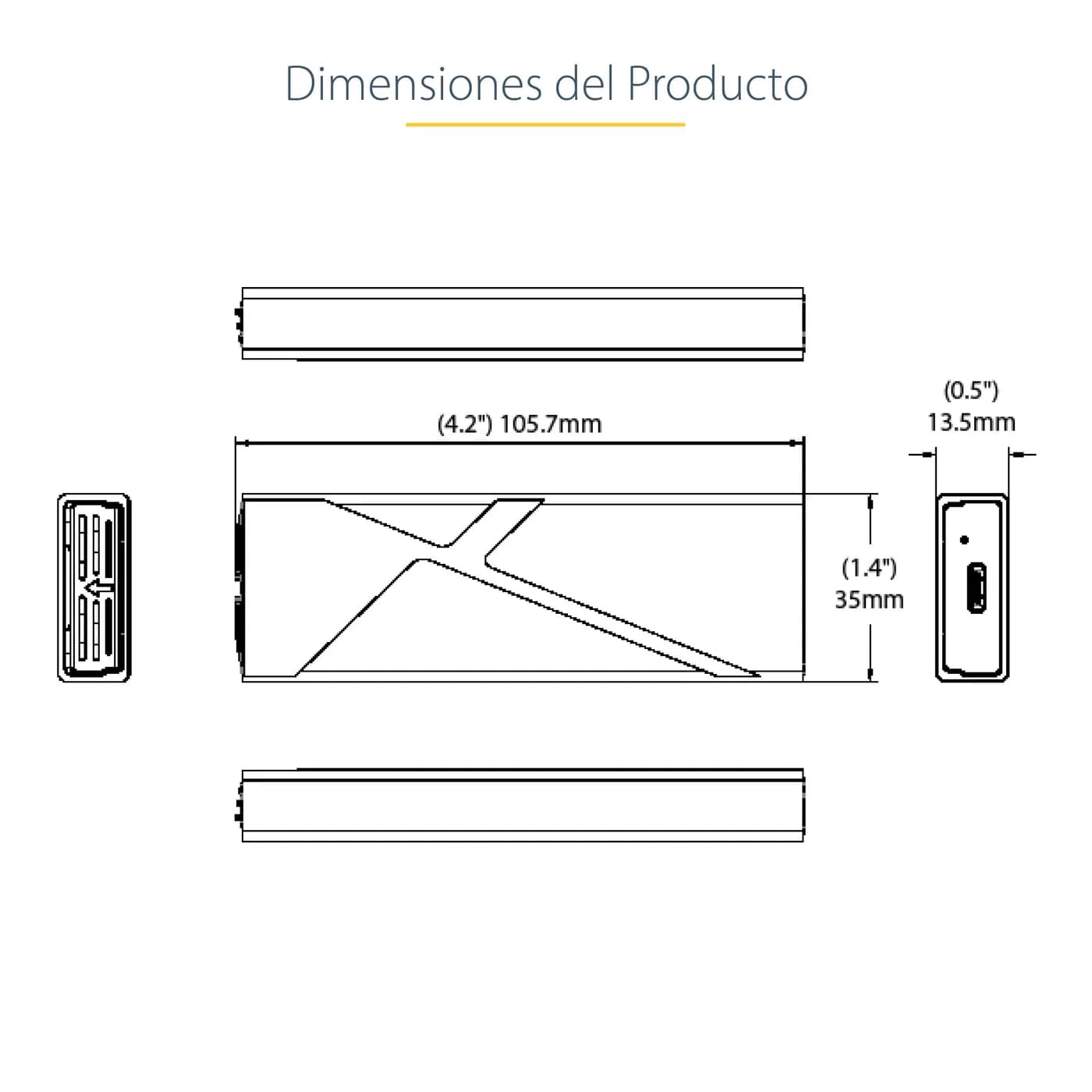 StarTech.com Gabinete Externo de Aluninio USB-C 10Gbps a NVMe M.2 o SS 16