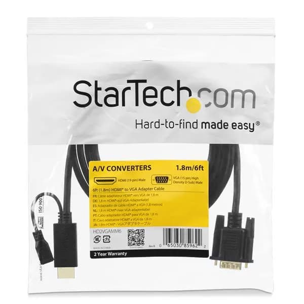 StarTech.com Cable de 1.8m Convertidor Activo HDMI a VGA - Adaptador 1 5