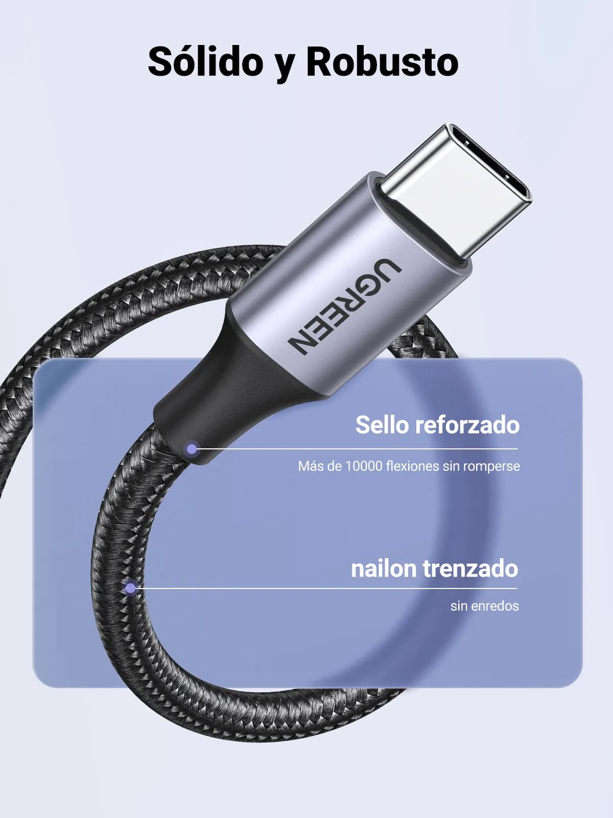 Ugreen 60126 cable USB 1 m USB C USB A 0.48 Gbit/s Negro, Gris 5