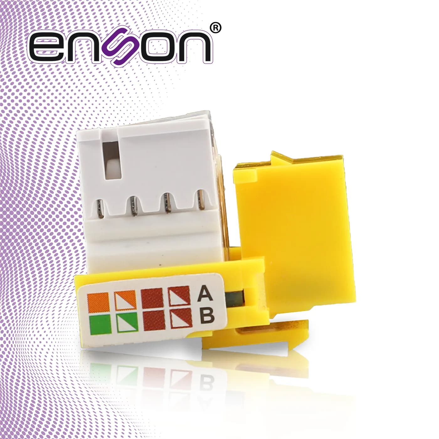 CONECTOR JACK ENSON ENS-JC6YE CAT6 COLOR AMARILLO A 90 GRADOS PONCHADO 6