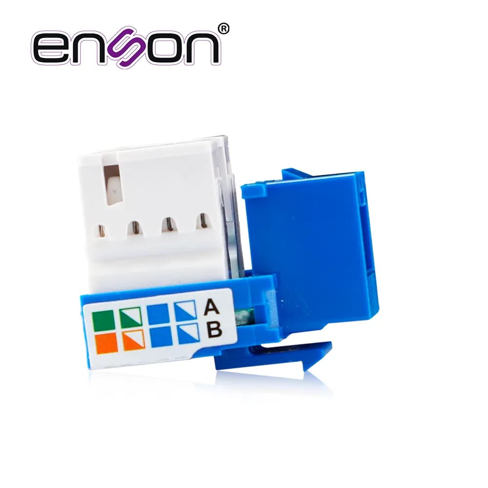 CONECTOR JACK ENSON ENS-JC5BL CAT5E COLOR AZUL A 90 GRADOS PONCHADO CO 3