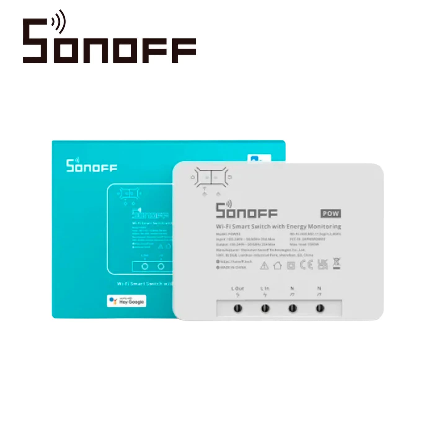 INTERRUPTOR INTELIGENTE ON/OFF DE POTENCIA SONOFF POWR3 / 1CH ON/OFF / 3