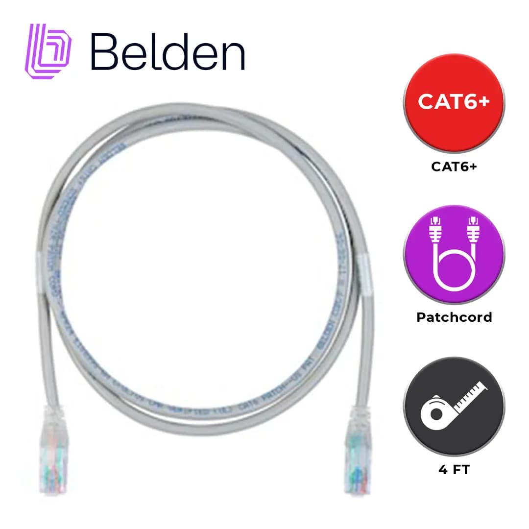 PATCH CORD UTP CAT6+ BELDEN C601109004 / INTERIOR / BLANCO / 4 PARES / 4
