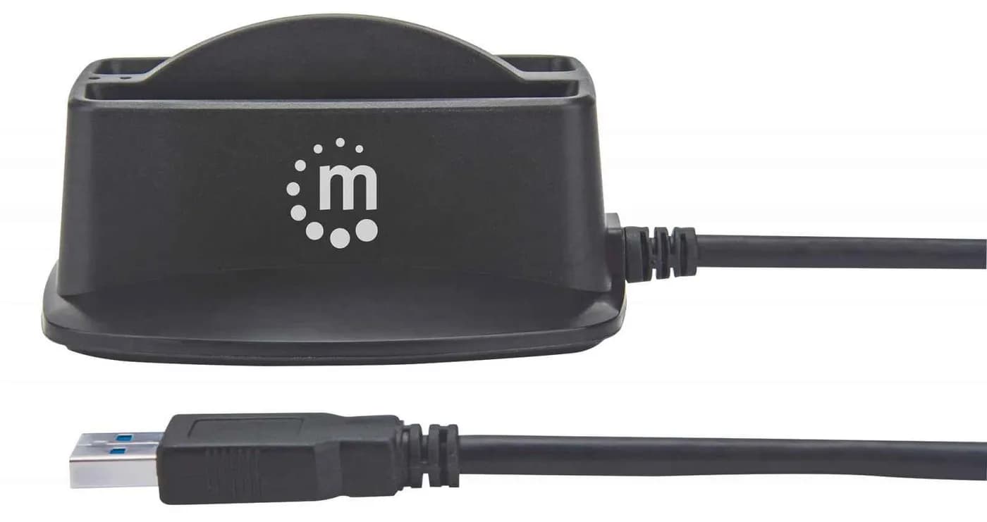 Manhattan Base de conexión dual USB 3.0 SuperSpeed y disco duro SATA 2 8