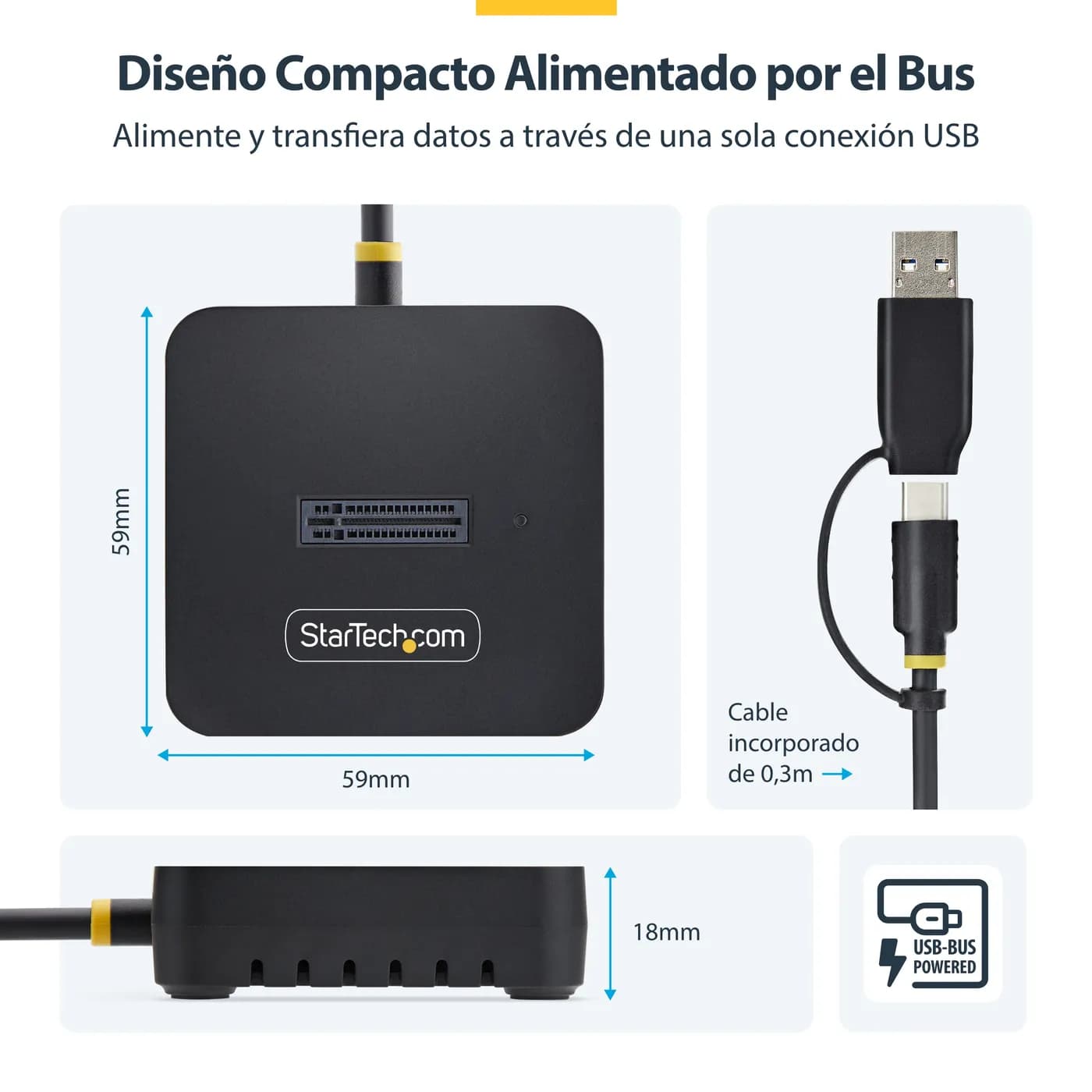 StarTech.com Dock Adaptador USB-C/USB-A a NVMe M.2 - 10Gbps - Lector E 11