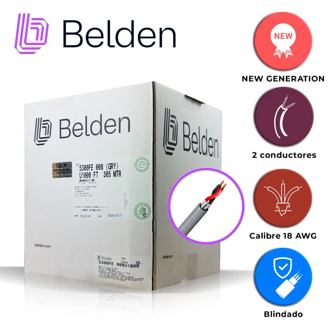 CABLE DE AUDIO COMERCIAL Y SEGURIDAD BELDEN 5300FE 008U1000 / INTERIOR 3
