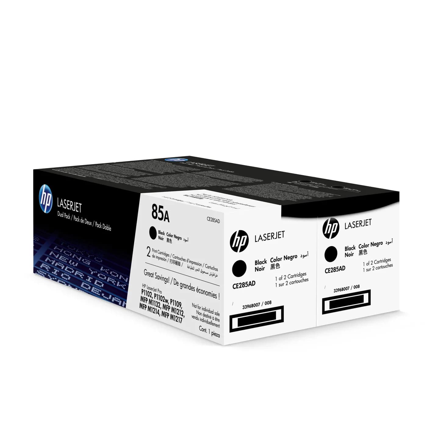 HP Paquete de 2 cartuchos originales de tóner negro 85A LaserJet 12