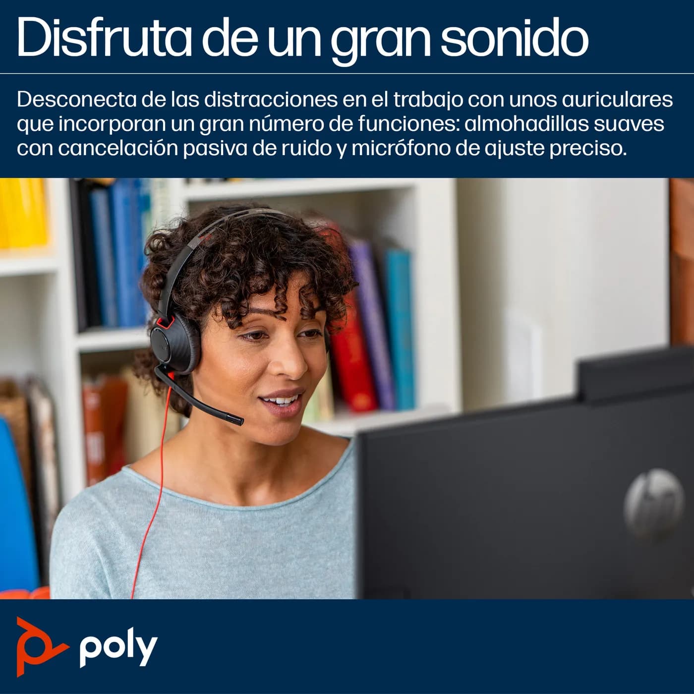 HP Poly Auriculares monoaurales USB-C Poly Blackwire 5210 + conector d 6