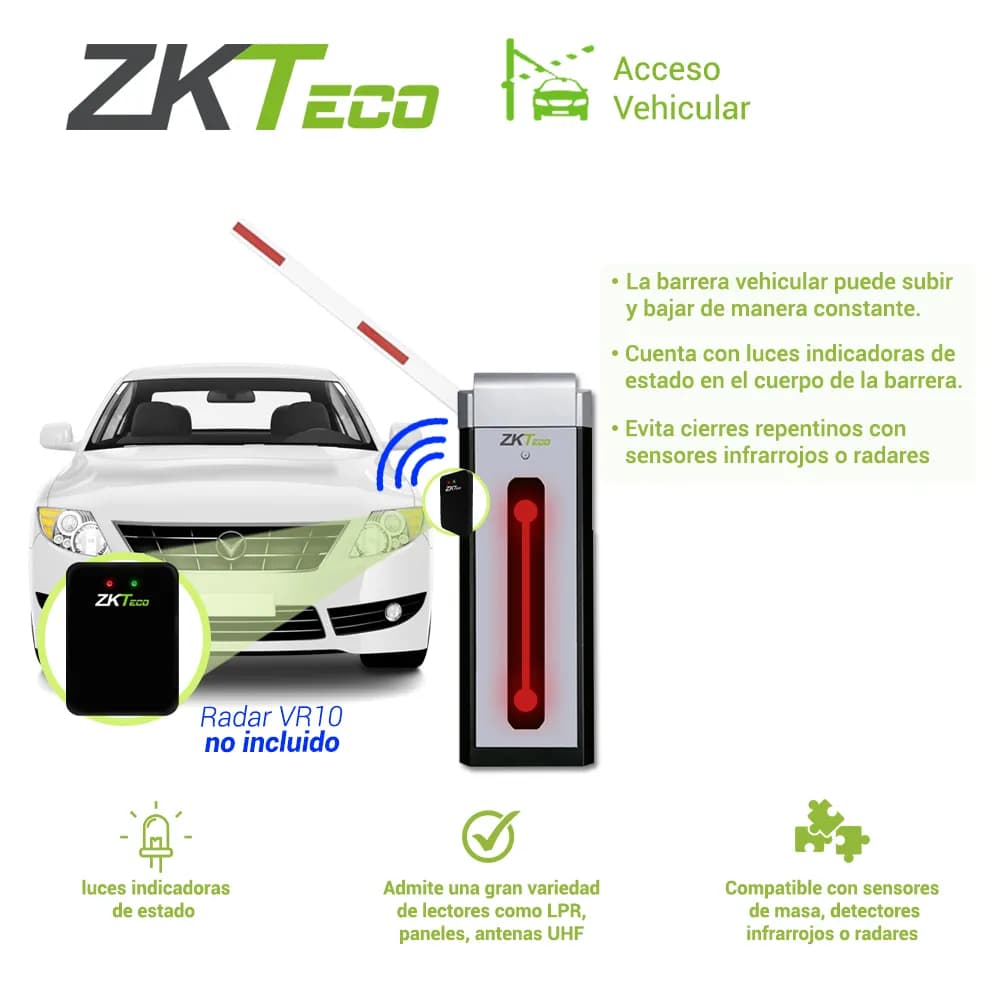 BARRERA VEHICULAR ZKTECO CMP300R CON BRAZO TELESCOPICO RECTO SENTIDO D 3