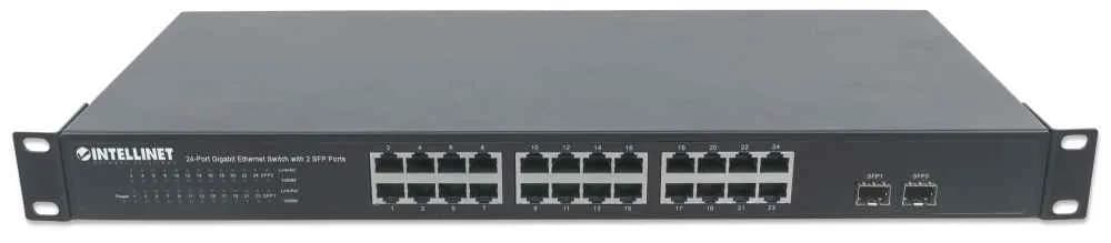 Intellinet Switch de 24 Puertos Gigabit Ethernet con 2 puertos SFP 4