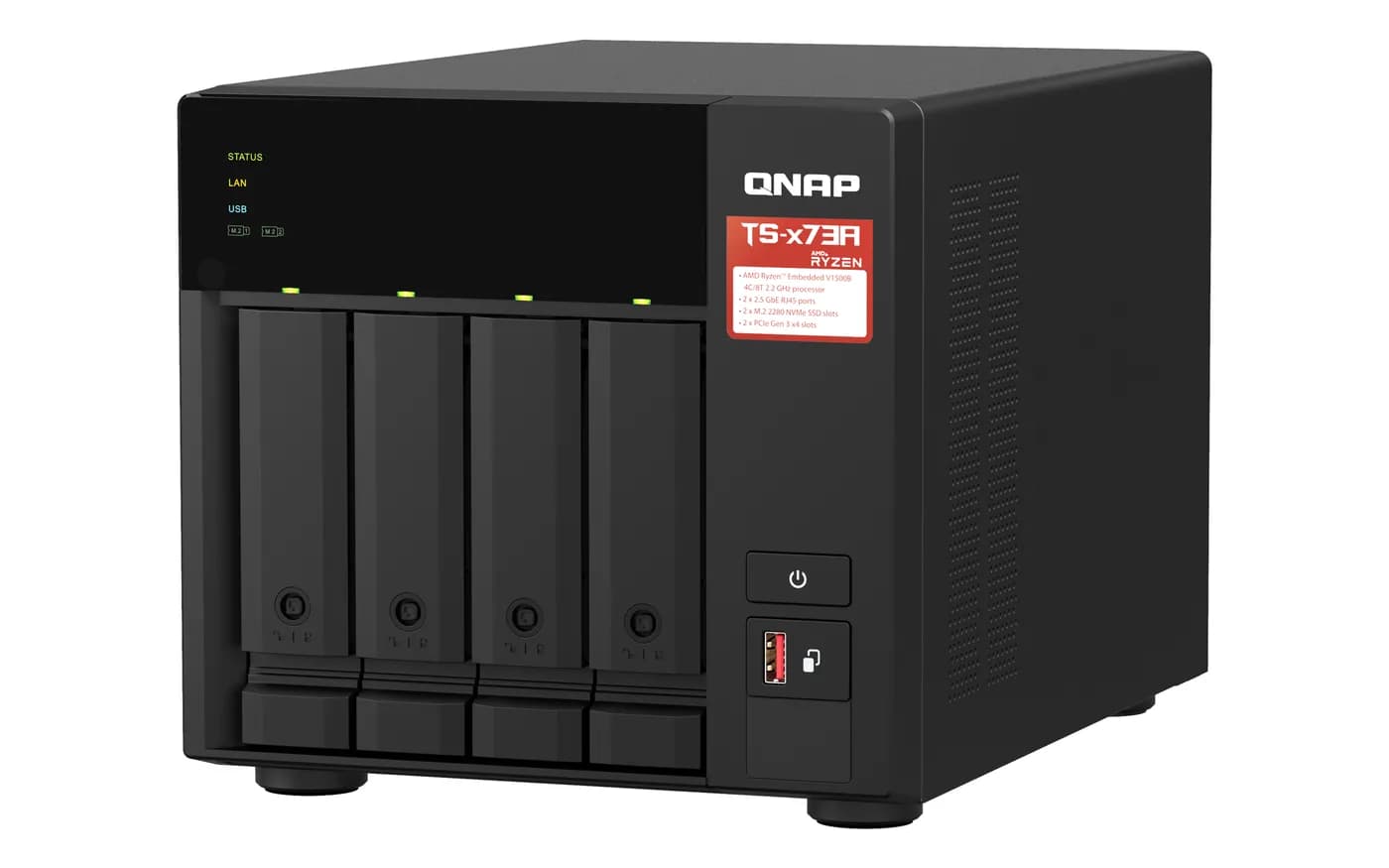 QNAP TS-473A NAS Tower Ryzen Embedded V1500B 8 GB DDR4 0 TB QNAP Turbo 4