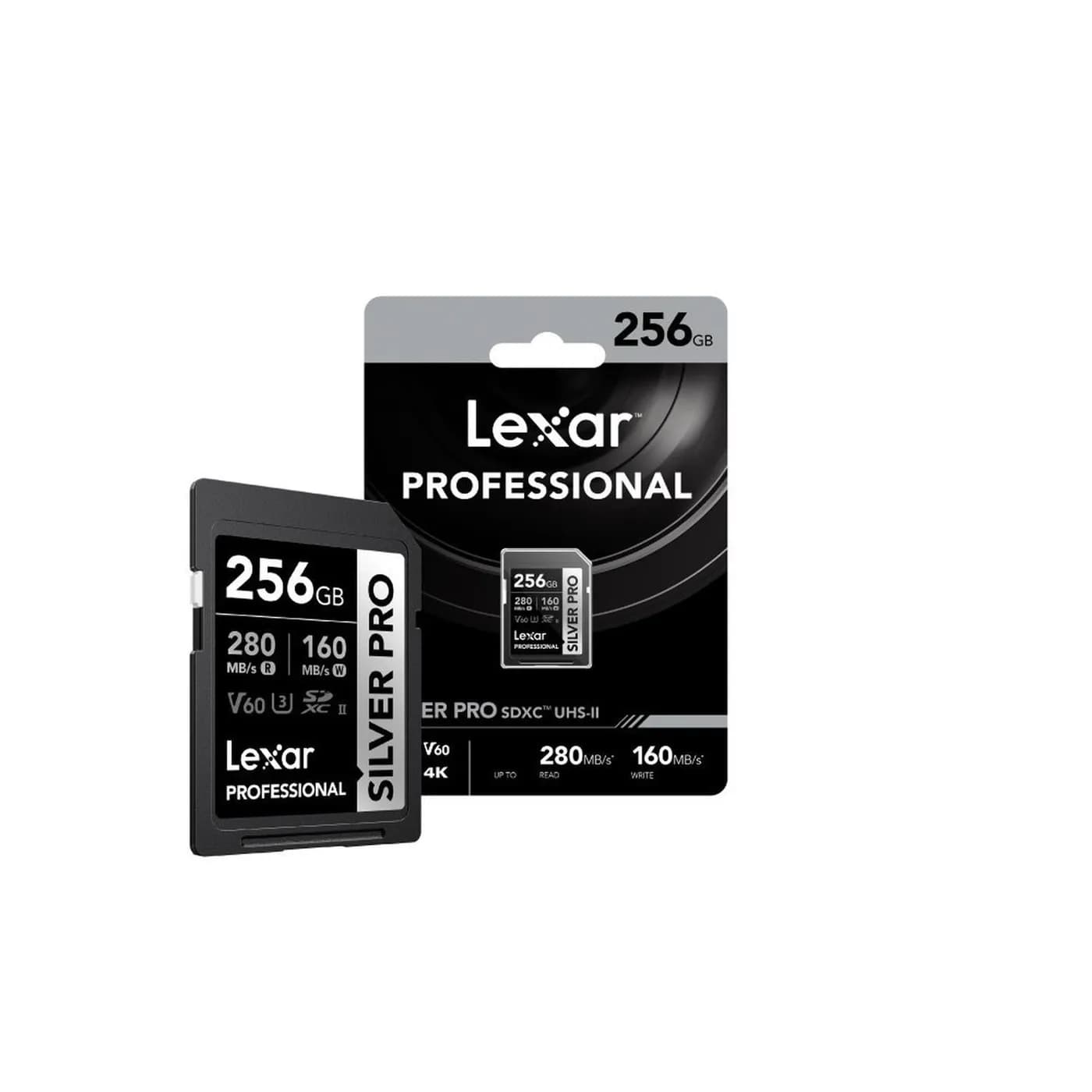 Lexar tarjeta Memoria 256GBClass 10, U3, V60, SILVER PRO (up to 280MB/ 2