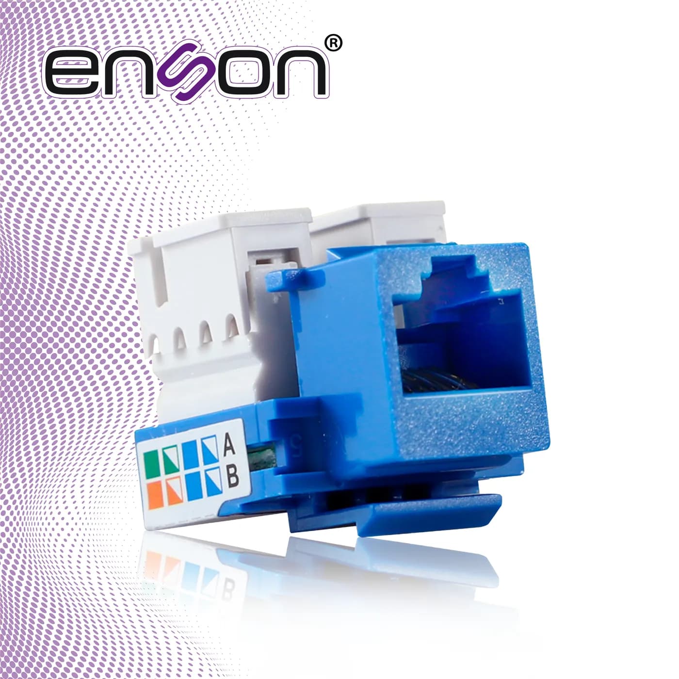 CONECTOR JACK ENSON ENS-JC5BL CAT5E COLOR AZUL A 90 GRADOS PONCHADO CO 5