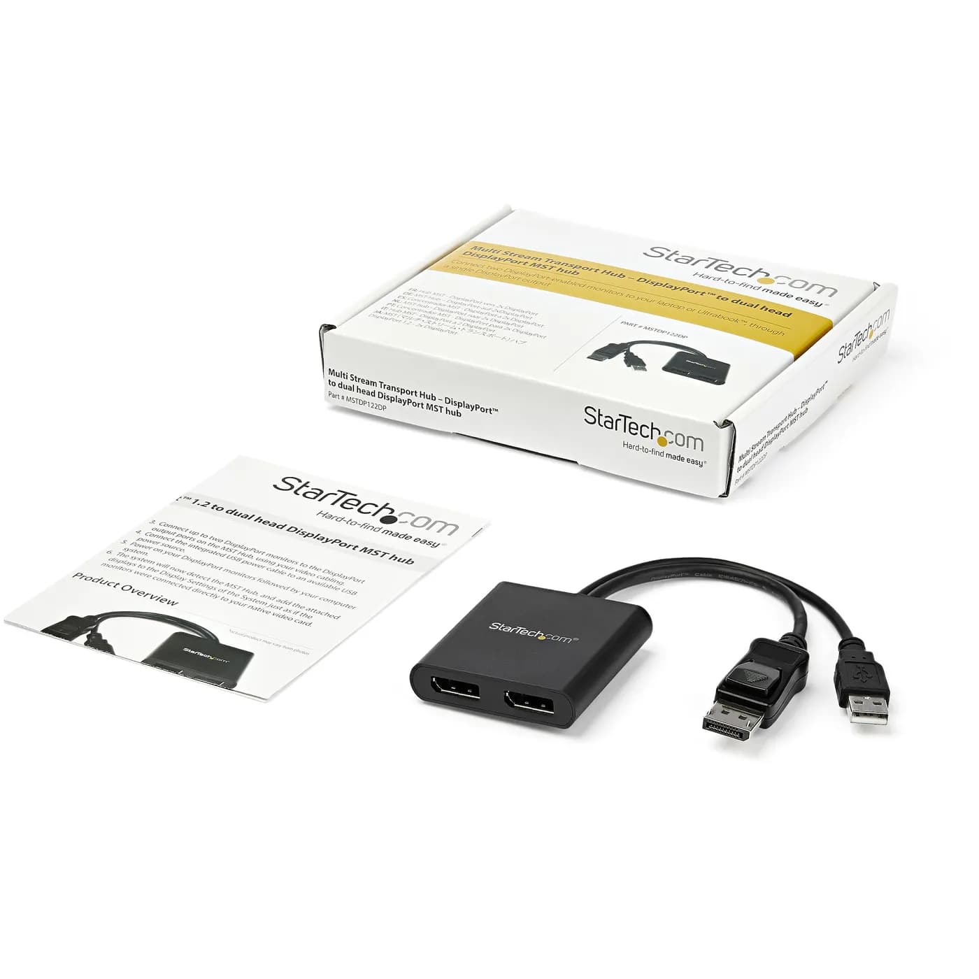StarTech.com Hub MST de 2 Puertos DisplayPort 1.2 - Divisor Splitter D 2