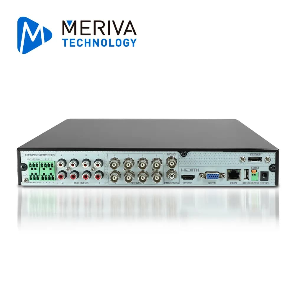 DVR MERIVA TECHNOLOGY MXVR-6108A HD H.265 12 CANALES 5MP 8CH BNC + 4CH 3