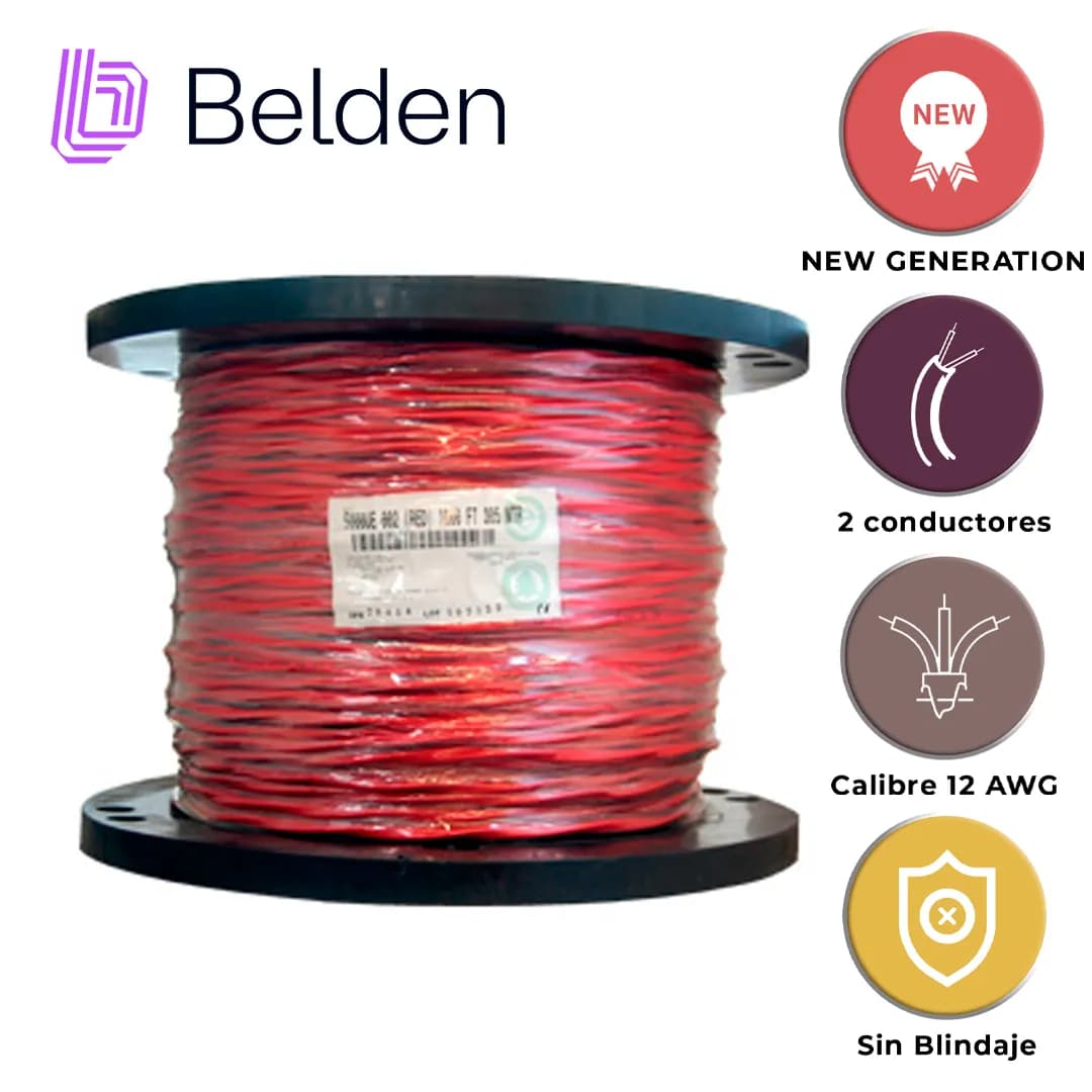 CABLE DE SEGURIDAD Y SONIDO BELDEN 5000UE 0021000 / INTERIOR / ROJO /  3