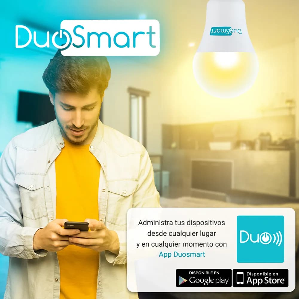 FOCO INTELIGENTE MULTICOLOR RGB WIFI 2.4GHZ DUOSMART S10 COMPATIBLE CO 4
