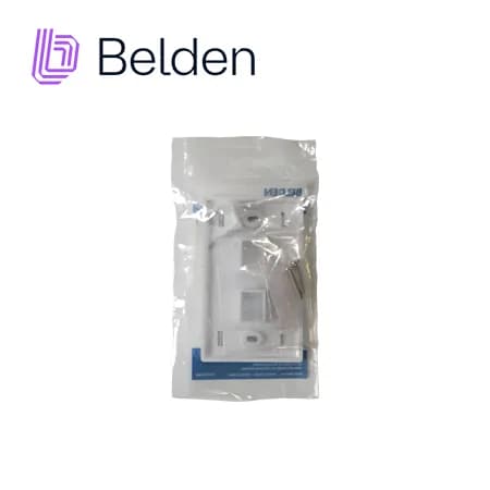 PLACA DE PARED (FACEPLATE) BELDEN AX102655 / INTERIOR / BLANCO / 2 PUE 4