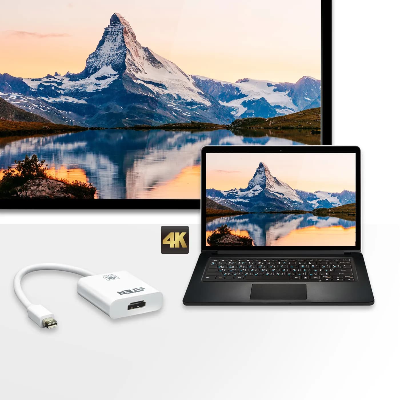 ATEN VC981 adaptador de cable de vídeo Mini DisplayPort HDMI Blanco 2