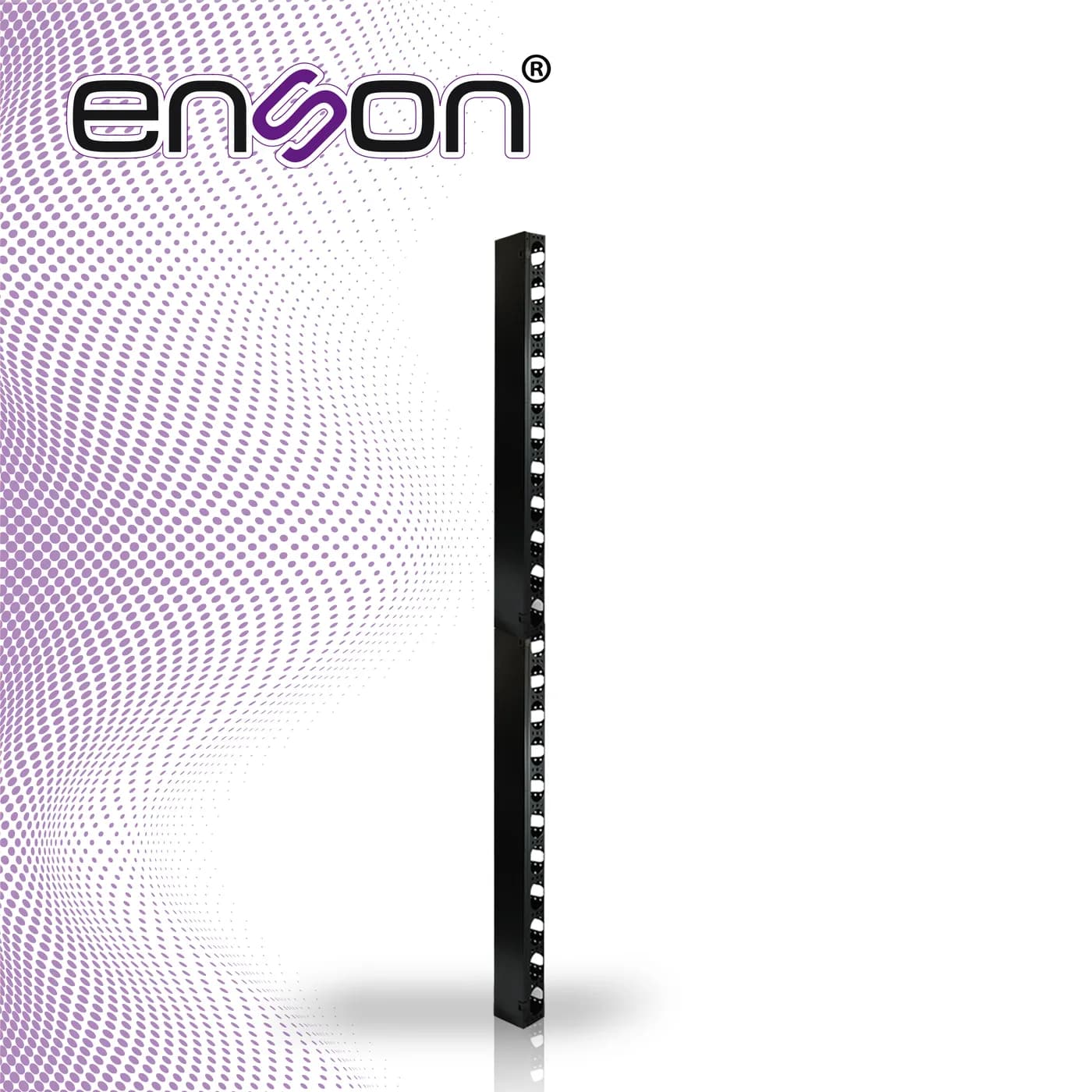 ORGANIZADOR VERTICAL ENSON ENS-VM25U PARA RACK DE 25UR CON VENTANAS DE 5