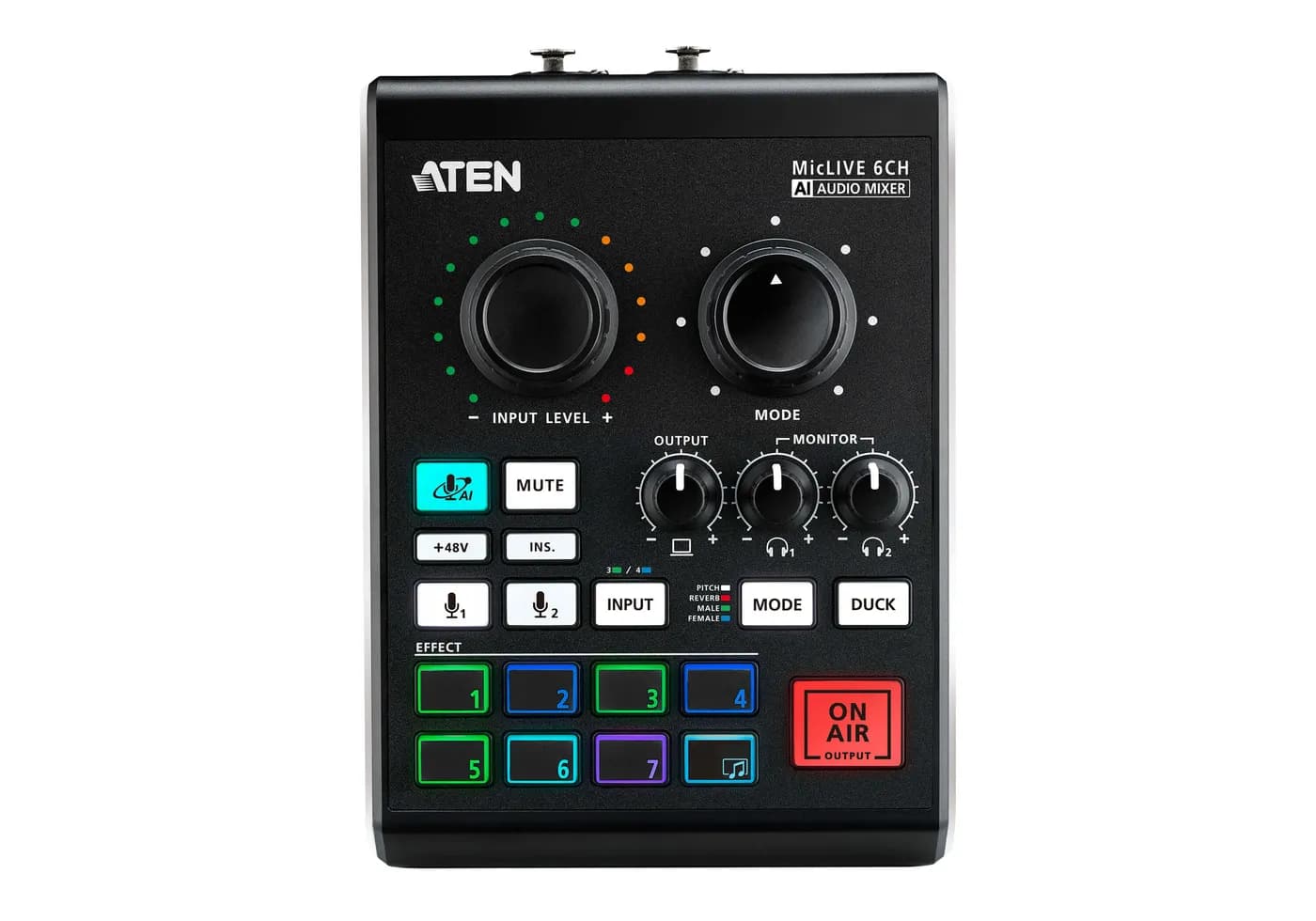 ATEN UC8000 mezclador de audio 6 canales 20 - 20000 Hz Negro, Gris 3