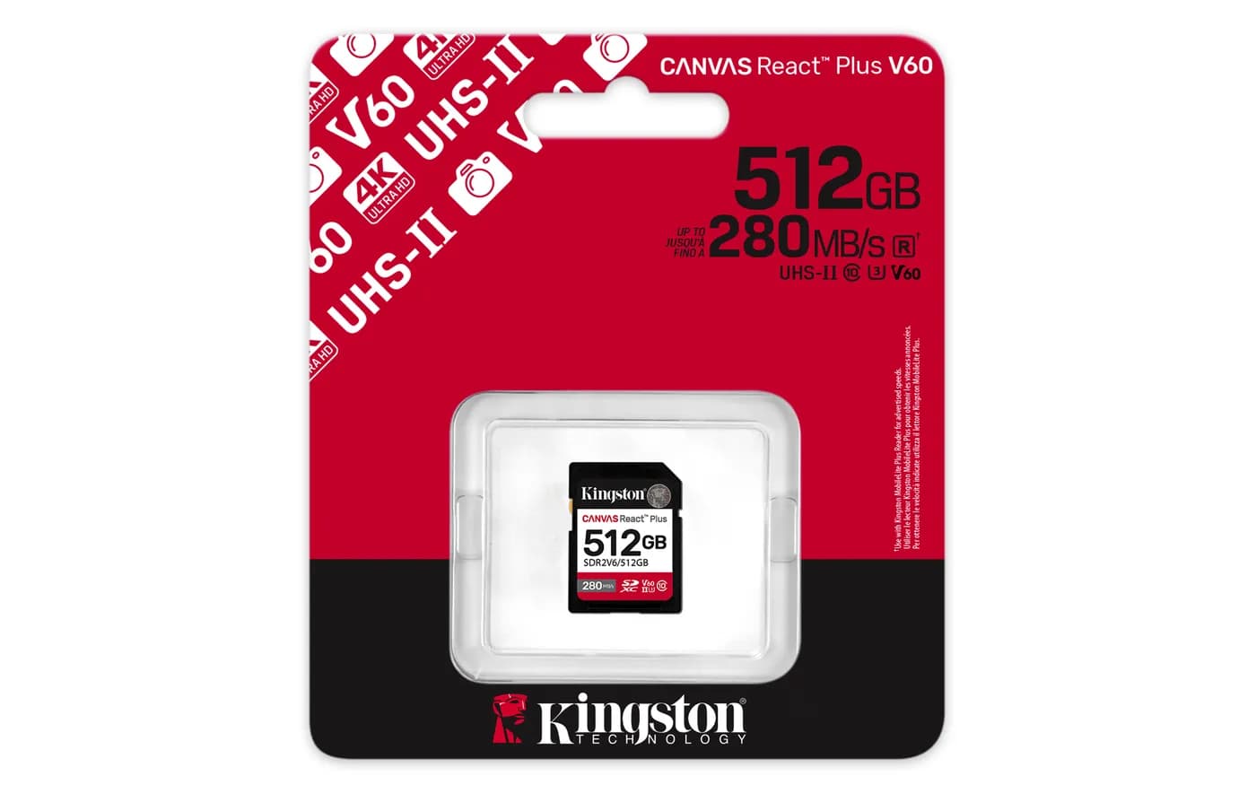 Kingston Technology Canvas React Plus 512 GB SDXC UHS-II Clase 10 3