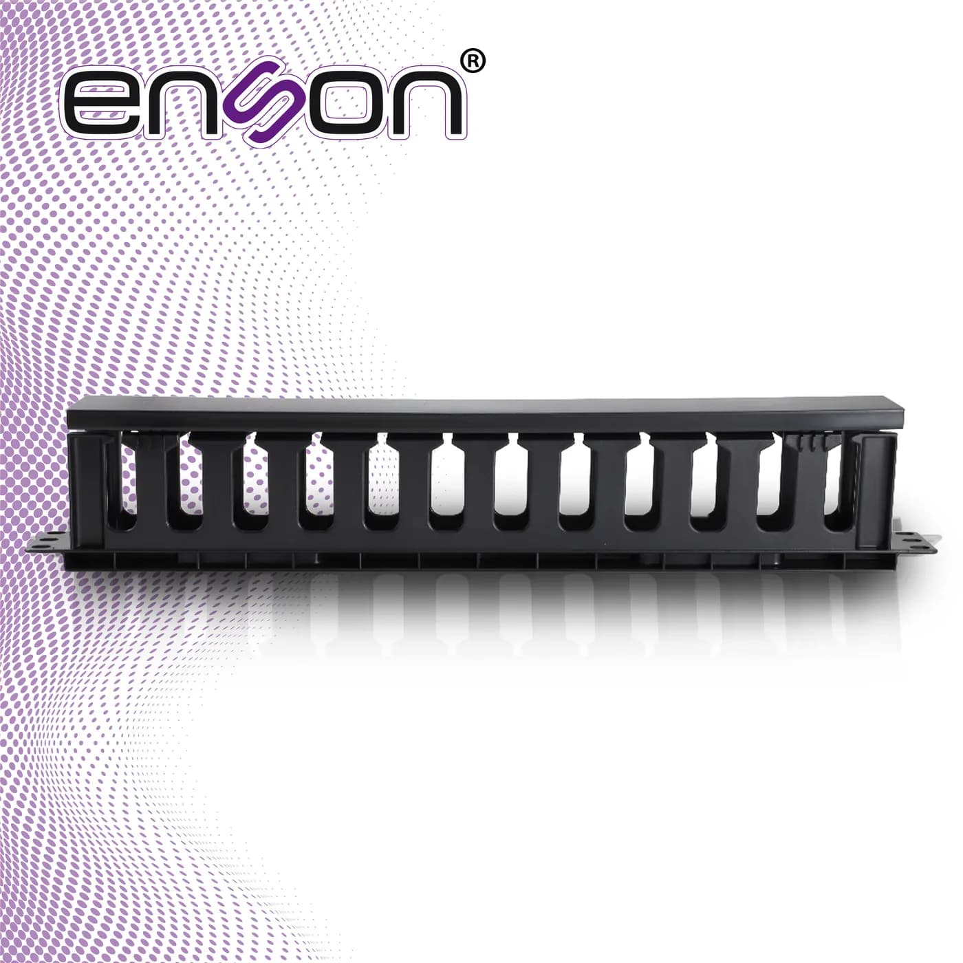 ORGANIZADOR HORIZONTAL FRONTAL PARA RACK ENSON ENS-CM14 1UR CON PEINES 5