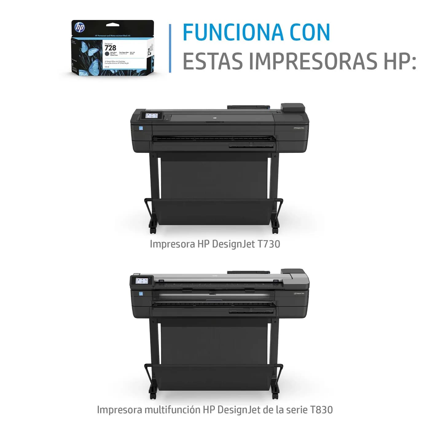 HP Cartucho de tinta 728 DesignJet cian de 130 ml 2