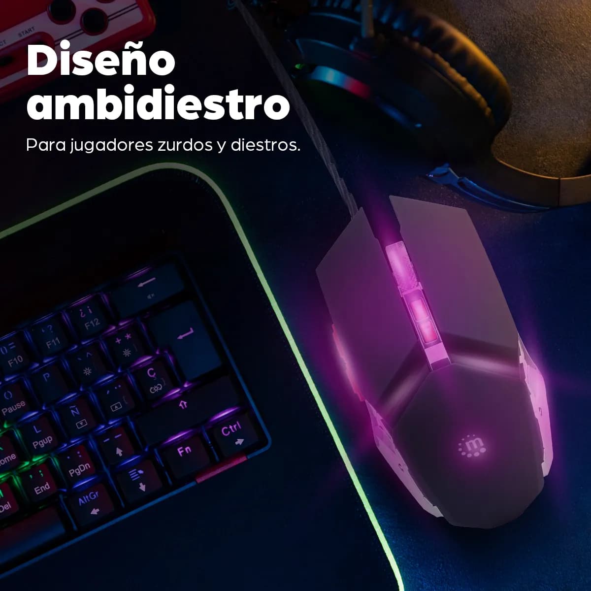 Manhattan Mouse óptico Gaming LED con cable 10