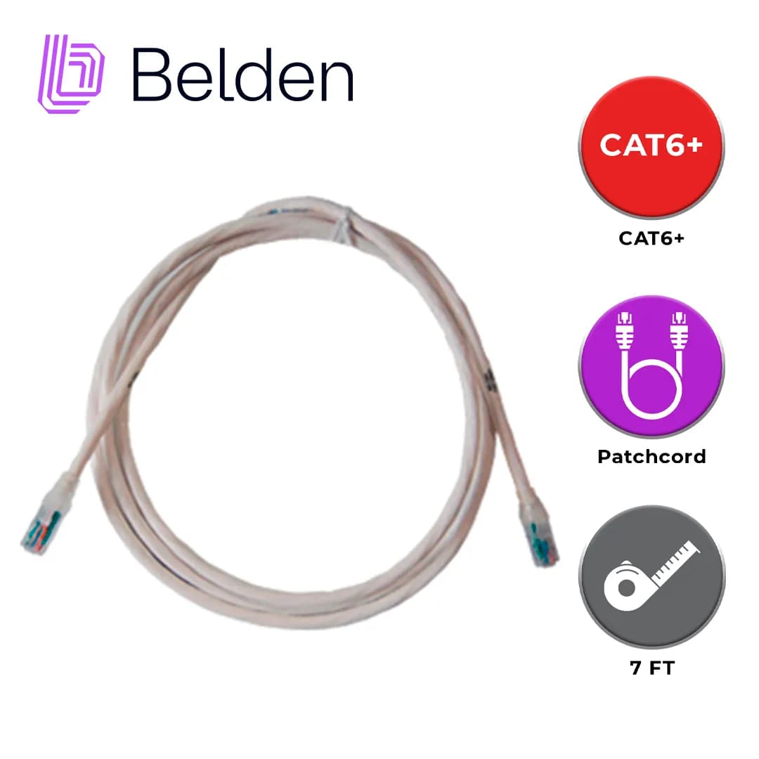 PATCH CORD UTP CAT6+ BELDEN C601109007 / INTERIOR / BLANCO / 4 PARES / 5