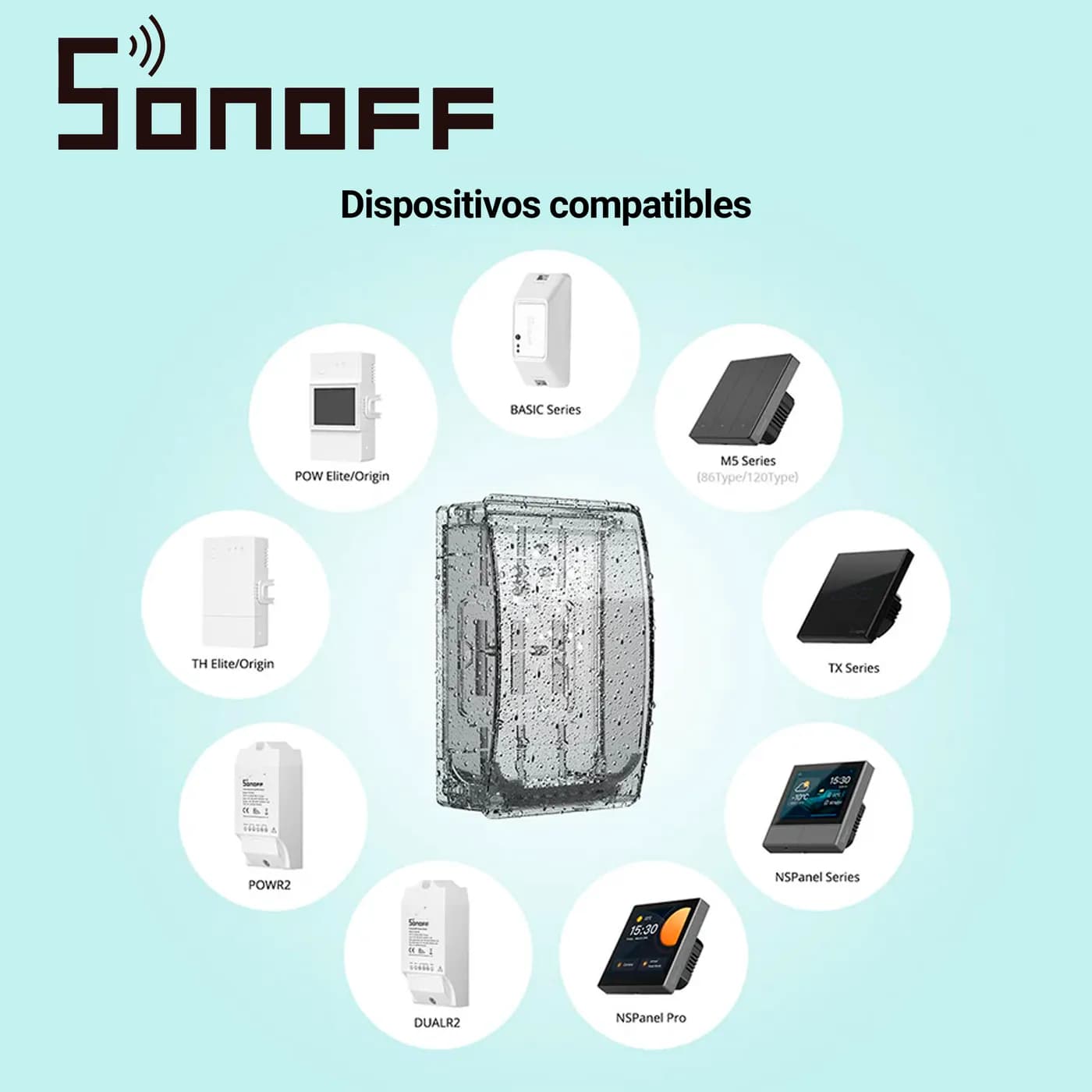 CAJA IMPERMEABLE SONOFF WATERPROOF BOX R2/ AMPLIO ESPACIO/ SOPORTA MON 3