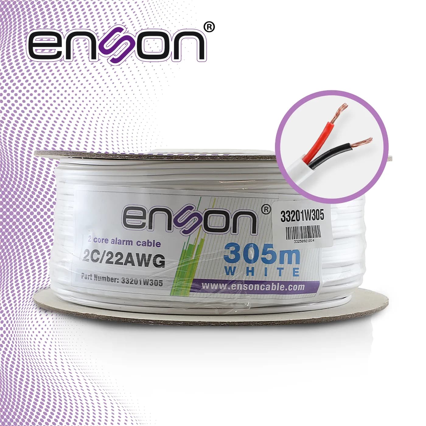 CABLE DE ALARMA ENSON 33201W305 SERIE PRO-II MULTIFILAR  2C/22 AWG BOB 4