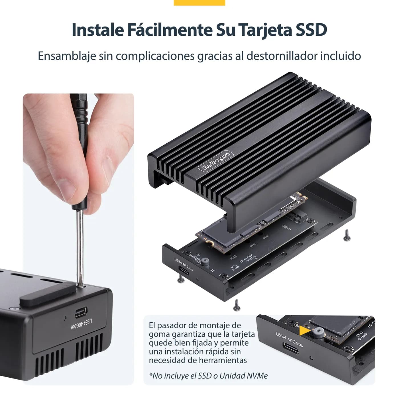 StarTech.com Gabinete USB4 NVMe M.2 - 40Gbps - Gabinete USB Tipo C par 13