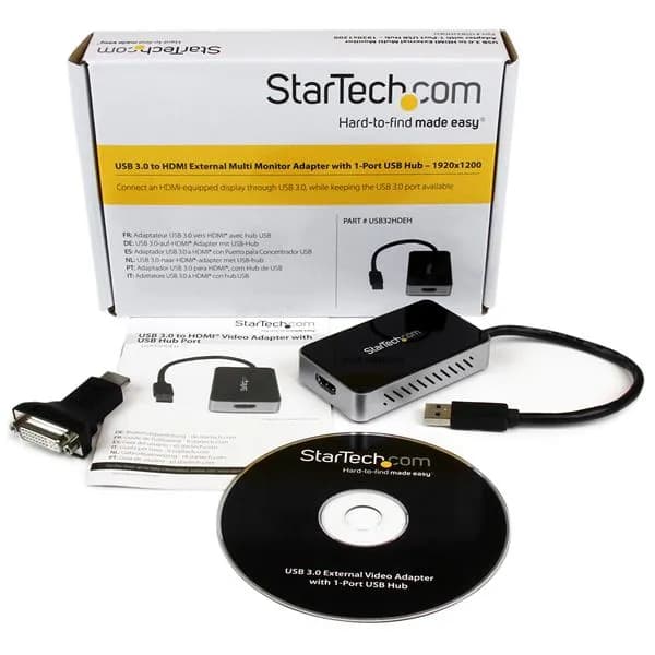StarTech.com Adaptador Tarjeta de Video Externa USB 3.0 a HDMI con Hub 5