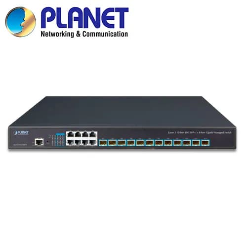 SWITCH ADMINISTRABLE L 3 PLANET XGS-6350-12X8TR / 8 PUERTOS RJ45 10/10 2