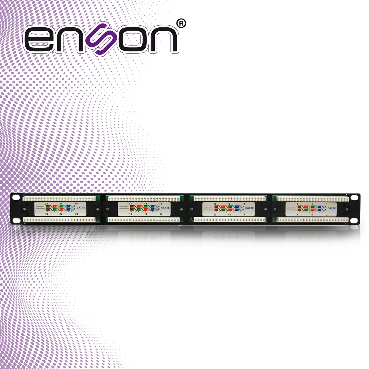 PATCH PANEL ENSON ENS-PA24P5E 1UR PRECARGADO CAT5E 24 PUERTOS MONTAJE  5